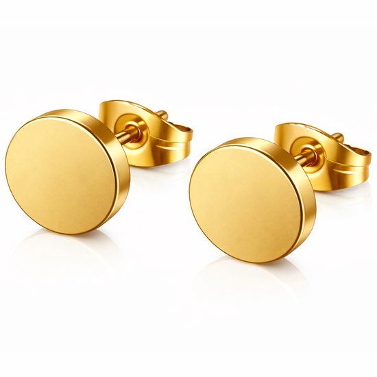 LGT JWLS LGT Jewels Stud Oorbellen - Ronde Oorknoppen - Edelstaal - Goudkleurig - 6mm