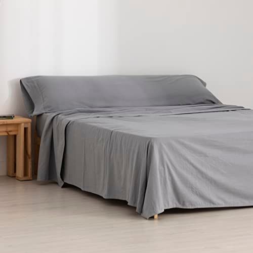 BL BELUM BELUM Dekbedovertrekset flanel Ultimate Grey 90 100% katoen, beddengoedset bestaande uit: werkblad: 160 x 270 cm, hoeslaken: 90 x 200 cm + 30 cm, kussen, 45 x 110 cm