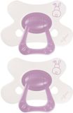 Difrax Fopspeen Natural - 6 tot 12 Maanden - Konijn - Paars - 2 Stuks