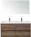 BES LED Porto Badmeubelset 120 cm - 4 Laden Tabacco - Keramische Wastafel Wit Slim met Spiegel