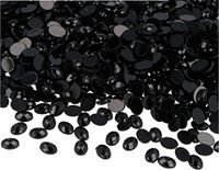 Decoratieve Acryl Decoratieve Edelstenen Ovaal Zwart Mat 6 x 8 mm 5000 Stuks