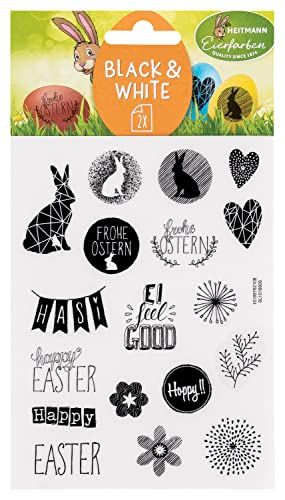 Heitmann Eierfarben - Sticker Black & White 2 vellen - 4062196186056