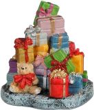 Luville Presents Kerstdorp Figuur Polyresin Blauw/Zilver/Geel/Roze/Rood/Groen/Paars 6 x 5.5 x 6.5 cm