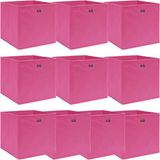 vidaXL - Opbergboxen - 10 stuks - 32x32x32 cm - stof - roze