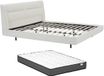 Vente-unique Bedframe stof beige 180 x 200 cm (Super King Size Bed)