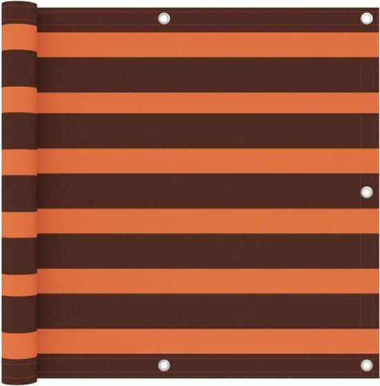 vidaXL Balkonscherm - 90x500 cm - Oxford stof - Oranje en bruin