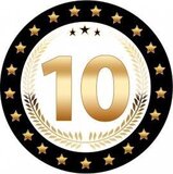 10 jaar versiering onderzetters/bierviltjes - 50 stuks - 10 jaar verjaardag feestartikelen