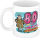 Bellatio Decorations Cadeau / Verjaardag mok 80 jaar - vrouw - rollator- keramiek - vrouwen cadeautjes