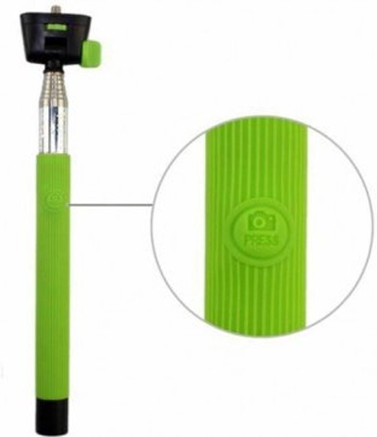 ABC-LED Selfie stick wireless bluetooth ingebouwd- Z07 5F -GROEN