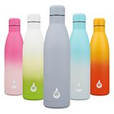 BJPKPK 750 ml Geïsoleerde Herbruikbare Waterfles | Roestvrij Staal, Koud & Warm Houden, Met Riemaal | voor Reizen en Sport，Mist Grey