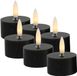 Countryfield LED theelichtjes/waxinelichtjes - 6x st - zwart - D4 x H5,2 cm - met timer