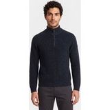 No Excess Chenille melange trui met halve rits en raglanmouwen