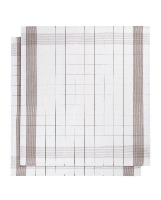 De Witte Lietaer MIXTE - Keukenhanddoek - 65x65cm - set van 2 stuks - white/champignon