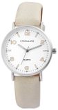 EXCELLANC - Horloge - Zandkleurig - Diameter 35 mm - Imitatie leder - 3 ATM waterdicht