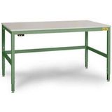Manuflex LC3116.6011 ESD ESD-werktafel CANTOLAB speciale met kunststof plaat, bxdxh = 2000 x 800 x 758-958 mm Reseda groen (RAL 9010)