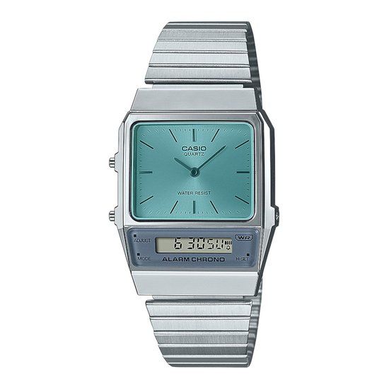 Casio AQ-800EC-2AEF Herenhorloge - Zilverkleurig - Blauwe Wijzerplaat - 32mm