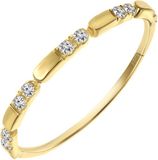 Lucardi Dames Ring met zirkonia - Ring - Cadeau - 14 Karaat Goud - Geelgoud