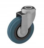 Rader Draaibare Wielen Set 75mm Kunststof/Rubber Zwart