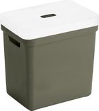 Sunware boîte de rangement avec couvercle transparent - 25 litres - vert foncé