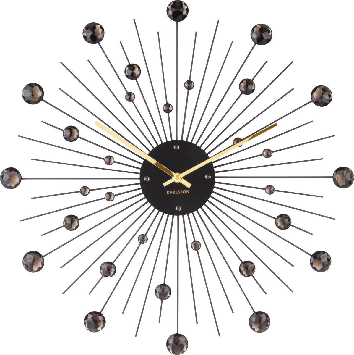 Karlsson Sunburst Designklok - Zwart - 50cm