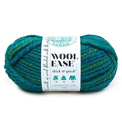 Lion Brand Yarn Wool-Ease Thick & Quick Yarn, Bluegrass