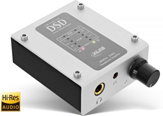 Inline AmpUSB HiFi DSD hoofdtelefoon versterker met DAC 384kHz/32bit