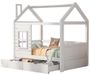 StarTech Kidsroom Kinderbed - Juniorbed - 80 x 160 cm - Valbeveiliging - Opbergruimte - Lattenbodem - Wit en grenen