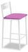 Tabouret de cuisine avec dossier, en similicuir, blanc, rose, 90 cm