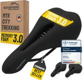 BikePeak traagschuim fietszadel voor heren - Comfortabel, waterafstotend MTB-zadel in zwart, ergonomisch en ademend voor mountainbike