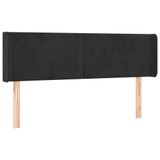 vidaXL Hoofdbord met randen fluweel zwart 163x16x78/88 cm