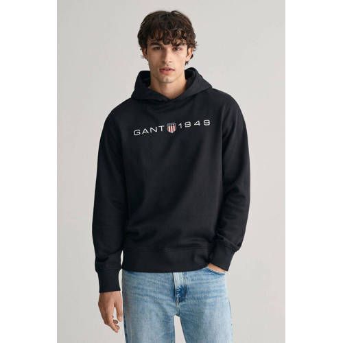 GANT Hoodie met logo - Zwart