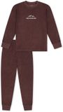 SCHIESSER Pyjama lang Effen Cacaobruin Katoen/Polyester Jongens 104