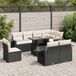 Maison Exclusive - Salon de jardin, 9 pièces, avec coussins, noir, en polyrotin