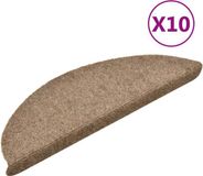 vidaXL - Trapmatten - zelfklevend - 10 stuks - 56x17x3 cm - beige - halfrond