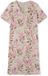 Schiesser Nachthemd kort dames, gebloemd, beige/roze, maat S