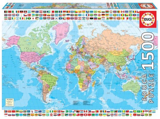 Educa Puzzle - Political Worldmap 1500 Teile