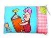Joy Toy Winnie Puuh bigjeskussen geborduurd, 42 x 28 cm, blauw