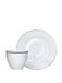 Excelsa Merry Christmas koffiekop met schotel set van 6 Platinum 10 Cl wit