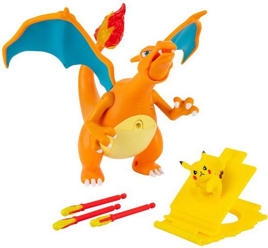 Pokemon Charizard with Pikachu and Launcher Deluxe 6 inch Feature Figure