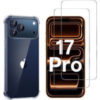 Phonillico® Schokbestendige Hoes voor iPhone 17 PRO met 2 Gehard Glas Schermbeschermers