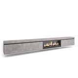 Skraut Home TV-Meubel, Lowboard, Woonkamer, Eetkamer, 368x45x35, Elektrische haard XXL, Hangend, Moderne stijl, Cement