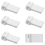 Windhager Klemhaken, loophaakstopper voor het vastzetten van zonnezeil, luifelstopper, bevestiging zonnezeil, 6 stuks, wit