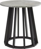 en.casa Bijzettafel Buzzard rond Ø48x48 cm betongrijs en zwart