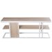 DRW Tv-tafel van hout en metaal in wit en eiken, 120 x 30 x 46 cm