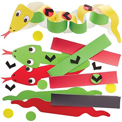 Baker Ross FX555 Slang Mix en Match Papieren Kettingen - Set van 6, Papieren Knutsel Decoraties voor Kinderen