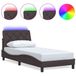 VidaXL Bedframe met LED-verlichting, zonder matras, donkerbruin, 80x200 cm, stof