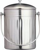 KitchenCraft 1 gallon roestvrijstalen keukencompostvat met deksel
