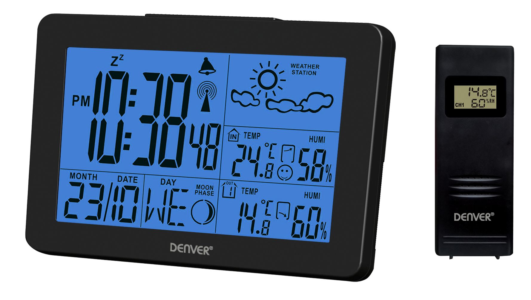 Denver WS-530BLACK digitale weerstation - Zwart - Batterij/Accu - Binnen- en buitenthermometer