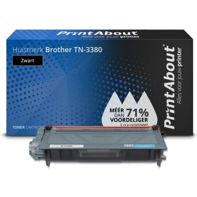 PrintAbout Huismerk Brother TN-3380 Toner Zwart Hoge capaciteit