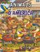 Llibre per acolorir d’animals d’Amèrica: Al·ligàtor, armadillo, capibara, guacamai, conur, caique, cocodril.